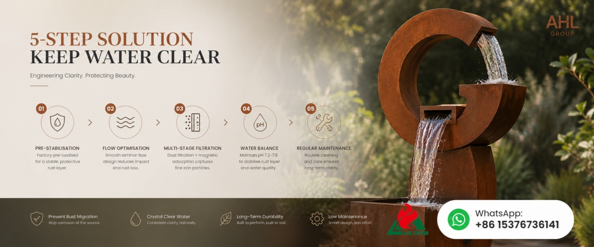 5 Key Technical Solutions to Prevent Rust Migration in Corten Water Fountains at Source